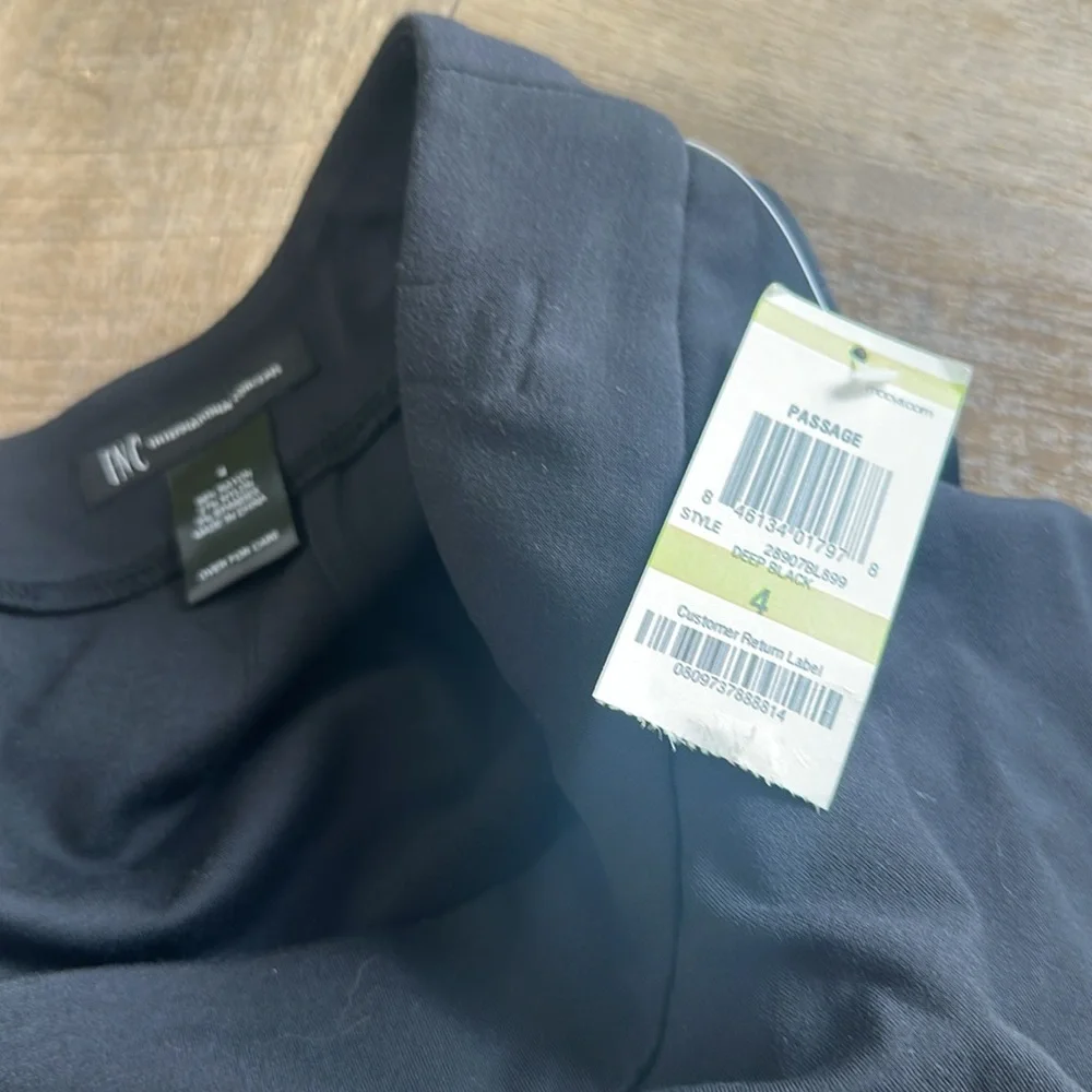 NWT business career ruffle skirt black formal women's size 4 pencil‎ mini zip up